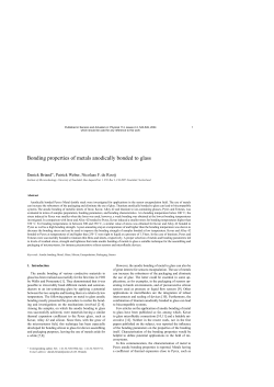 Bonding properties of metals anodically bonded to glass