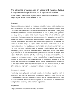 The influence of task design on upper limb muscles fatigue during