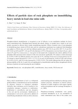 Effects of particle sizes of rock phosphate on immobilizing