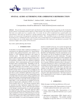 SPATIAL AUDIO AUTHORING FOR AMBISONICS REPRODUCTION