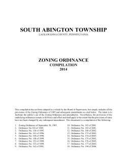 SOUTH ABINGTON TOWNSHIP, Zoning Ordinance
