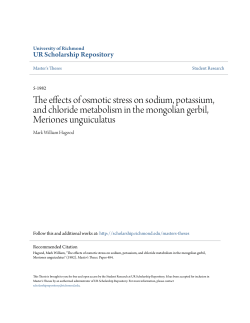 The effects of osmotic stress on sodium, potassium, and chloride