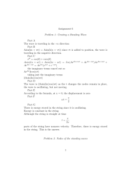Assignment 6 Problem 1: Creating a Standing Wave Part A The