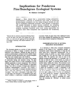 Implications for ponderosa pine/bunchgrass ecological systems