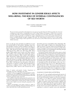 HOW INVESTMENT IN GENDER IDEALS AFFECTS WELL