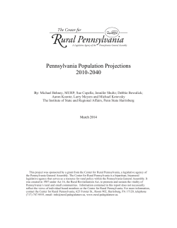 Pennsylvania Population Projections 2010-2040