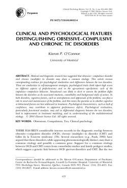 clinical and psychological features distinguishing obsessive