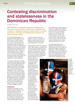 Contesting discrimination and statelessness in the Dominican