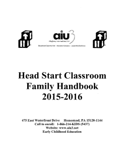Head Start ClassrooDl FaDiily Handbook 2015-2016