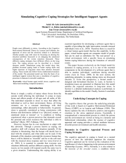 Simulating Cognitive Coping Strategies for Intelligent Support Agents