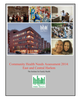 Community Health Needs Assessment 2014: East and Central Harlem