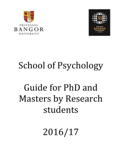 School of Psychology Guide for PhD and