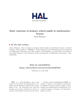 Basic emotions of primary school pupils in mathematics lessons