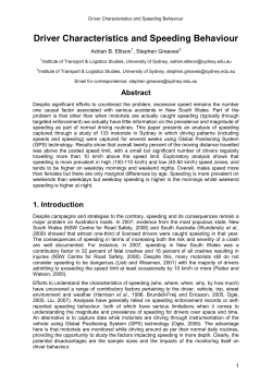 Driver Characteristics and Speeding Behaviour