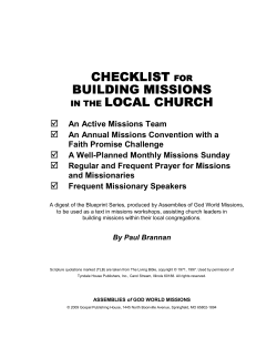 Checklist For Building Missions