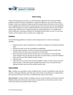 Multi-voting - WHA Quality Center