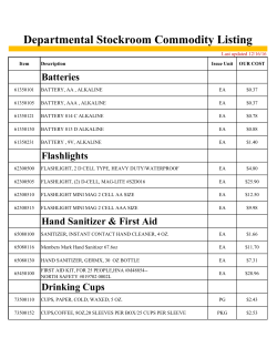 Departmental Stockroom Commodity Listing