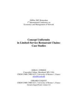 Concept Uniformity in Limited-Service Restaurant Chains