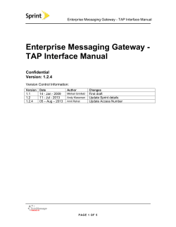Enterprise Messaging Gateway - TAP Interface Manual