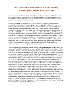 The Concerns-Based Adoption Model (CBAM): A Model for Change