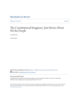 The Constitutional Imaginary: Just Stories About We the People