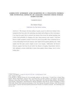 AMBIGUITY AVERSION AND LEARNING IN A CHANGING WORLD