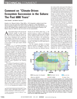 Comment on &ldquo;Climate-Driven Ecosystem Succession in the Sahara