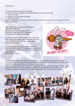 Dear David, It is really a pleasure to send you a letter. I