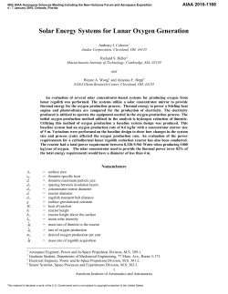 Solar Energy Systems for Lunar Oxygen Generation