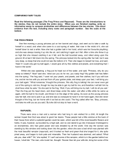 COMPARING FAIRY TALES Read the following passages (The Frog