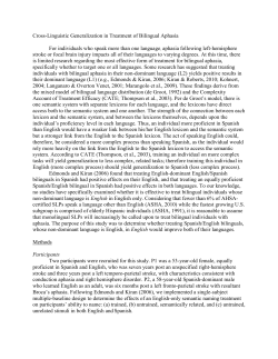 Cross-Linguistic Generalization in Treatment of Bilingual Aphasia