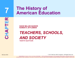 CHAPTER The History of American Education