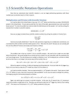 Scientific Notation Operations