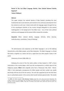Revival of the Lost Māori Language Identity &ndash;New Zealand National