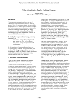 Using Administrative Data for Statistical Purposes 1470