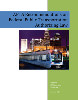APTA Recommendations on Federal Public Transportation