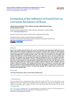 Evaluation of the Influence of Fossil Fuel on Corrosion Resistance of