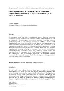 Learning democracy in a Swedish gamers` association