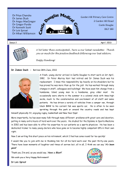 CDMG Newsletter Spring 13.pub - Castle Douglas Medical Group