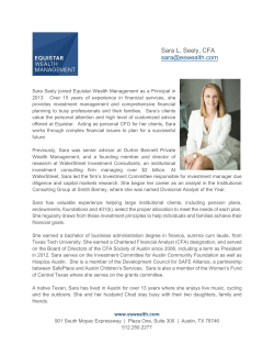 Sara Seely Bio - Equistar Wealth Management