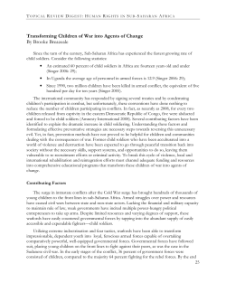 Transforming Children of War into Agents of Change By Brooke