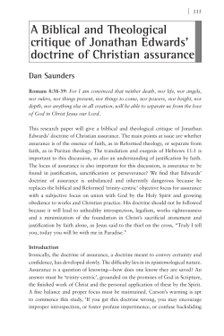 A Biblical and Theological critique of Jonathan Edwards` doctrine of
