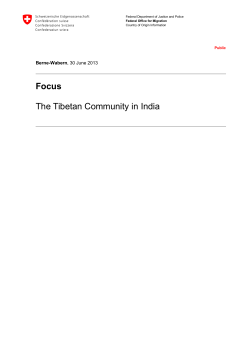 The Tibetan Community in India - Staatssekretariat f&uuml;r Migration