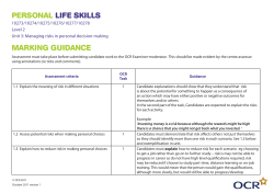 personal life skills marking guidance