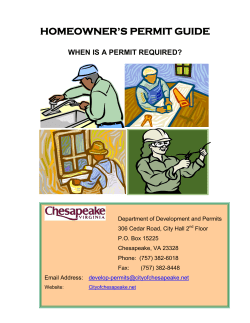 homeowner`s permit guide - City of Chesapeake, Virginia