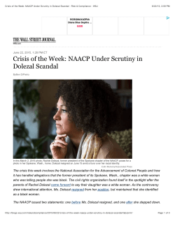 Crisis of the Week: NAACP Under Scrutiny in Dolezal Scandal