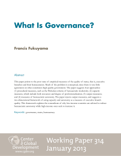 What is Governance? - Center For Global Development