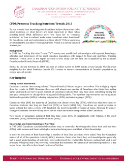2013 Tracking Nutrition Trends Summary Report