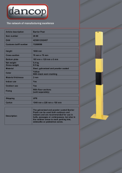 Article description Barrier Post Item number 20
