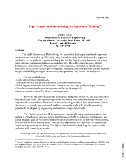 Eight Dimensional Methodology For Innovative